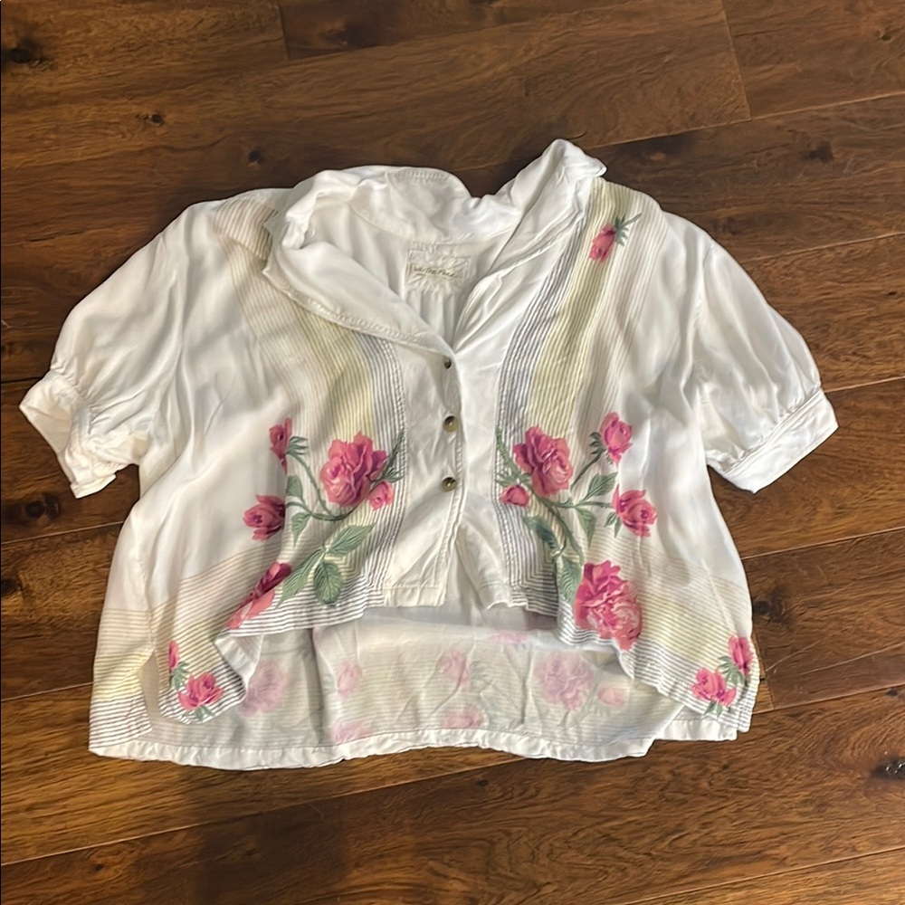 We The Free White Button-Up Shirt